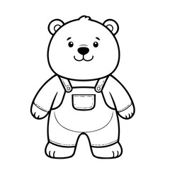 Simple vector illustration of Bear drawing for toddlers book