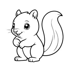 Cute vector illustration squirrel drawing colouring activity