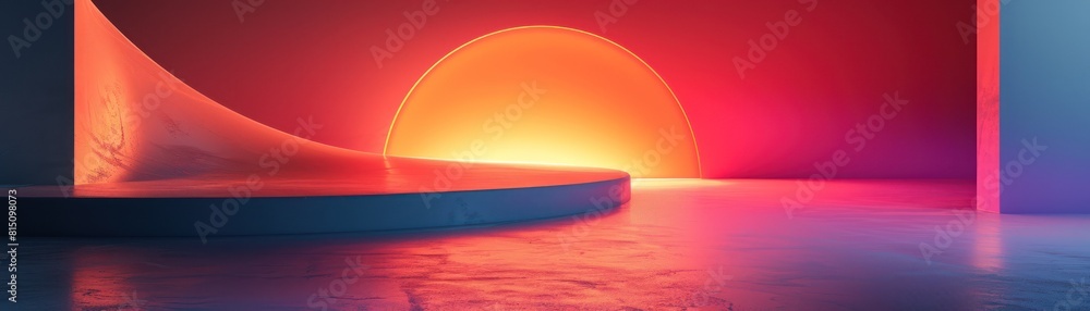 Poster 3d rendering of abstract geometric shapes. futuristic sci-fi background.