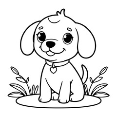Simple vector illustration of Beagle for toddlers colouring page