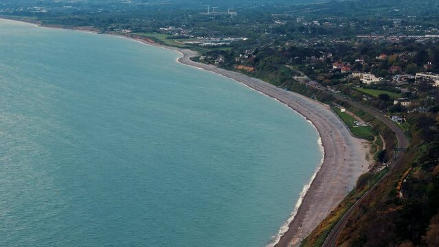 aerial view of beach in Dalkey Ireland