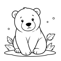 Cute vector illustration polarbear doodle for toddlers colouring page