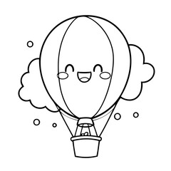 Cute vector illustration Balloon doodle colouring activity for kids