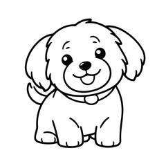 Cute vector illustration Havanese for kids colouring worksheet