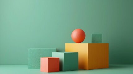 Obraz premium Geometric Shapes Composition Symbolizing Balanced Healthy Lifestyle Choices