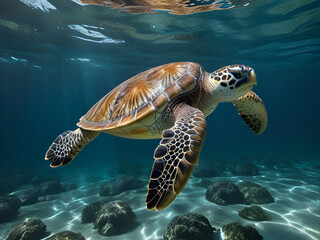 Fototapeta premium Ocean VoyagerThe Green Sea Turtle