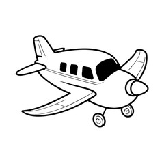 Cute vector illustration airplane for toddlers colouring page