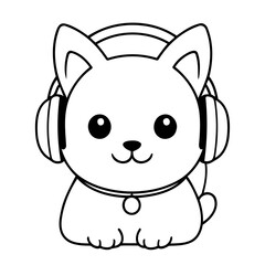 Cute vector illustration Cat drawing for toddlers book