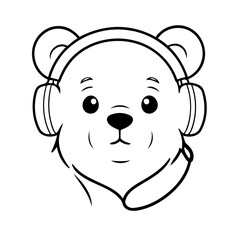 Cute vector illustration Bear for kids coloring activity page
