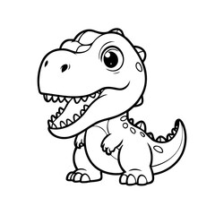 Cute vector illustration Trex hand drawn for toddlers