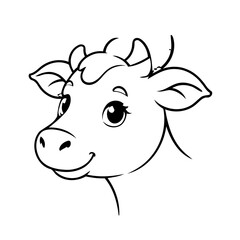 Simple vector illustration of Cattle drawing for children page