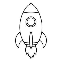 Cute vector illustration Rocket for children colouring activity