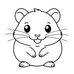 Cute vector illustration Hamster drawing for toddlers book