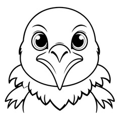 Vector illustration of a cute Vulture drawing for toddlers book