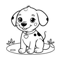 Cute vector illustration Dalmatian for toddlers colouring page