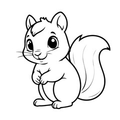 Cute vector illustration squirrel hand drawn for toddlers