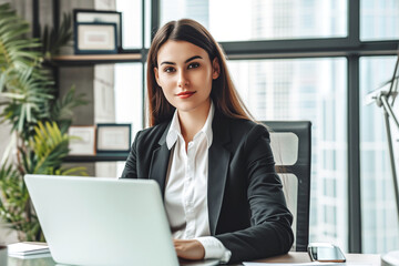 Portrait of a beautiful business woman in the office