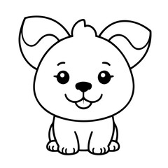 Vector illustration of a cute Dog doodle for toddlers worksheet
