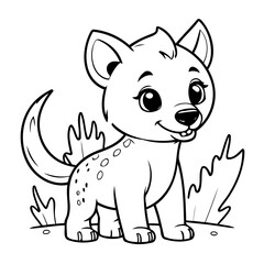 Simple vector illustration of Hyena for children colouring activity