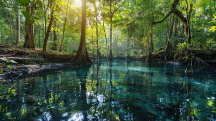 Experience the lush Green Forest in Thailand a breathtaking sight that epitomizes our mission to protect the Earth and preserve our environment for a cleaner planet embracing the concept of