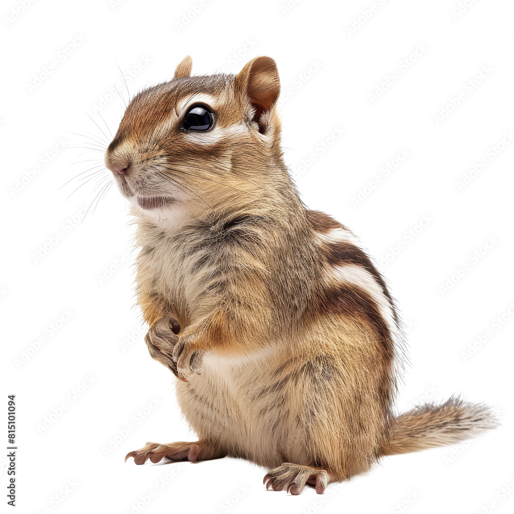 Canvas Prints a chipmunk is sitting on a png background, a chipmunk isolated on transparent background