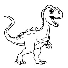 Cute vector illustration Dino doodle for kids colouring page