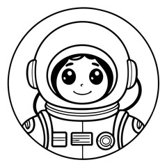 Cute vector illustration Astronaut drawing for toddlers book