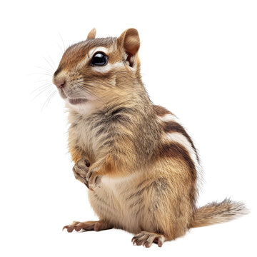 A chipmunk is sitting on a Png background, a chipmunk isolated on transparent background