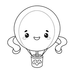 Vector illustration of a cute Balloon doodle for toddlers coloring activity