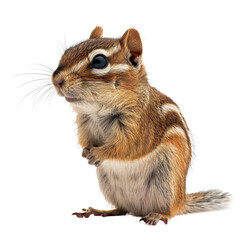 A chipmunk standing in front of a plain Png background, a chipmunk isolated on transparent background