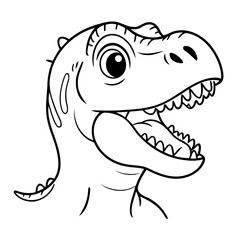 Simple vector illustration of TRex drawing for toddlers book © meastudios