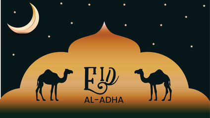 Eid-ul-Adha holiday banner design or poster.
