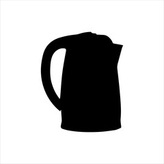 Electric kettle silhouette isolated on white background. Kettle icon vector illustration.