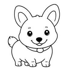Cute vector illustration WelshCorgi drawing for toddlers book