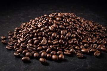 Product photography of coffee beans on a dark background