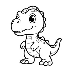 Cute vector illustration TRex hand drawn for toddlers