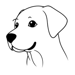 Cute vector illustration labrador for toddlers colouring page