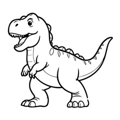 Cute vector illustration TRex for kids colouring worksheet