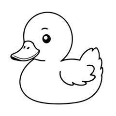 Simple vector illustration of Duck drawing for toddlers colouring page