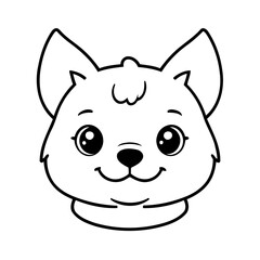 Simple vector illustration of Dog for kids coloring page