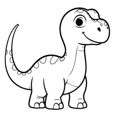 Simple vector illustration of Dino for children colouring activity