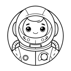 Simple vector illustration of Astronaut for kids coloring page