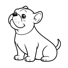 Simple vector illustration of Bulldog drawing for kids page