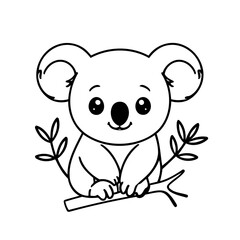 Cute vector illustration Koala drawing colouring activity