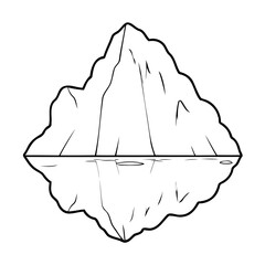 Cute vector illustration Iceberg doodle for kids coloring worksheet