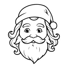 Simple vector illustration of Santa for toddlers colouring page