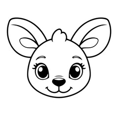 Simple vector illustration of Kangaroo for kids coloring page