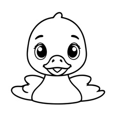 Simple vector illustration of Duck doodle for toddlers worksheet