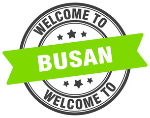 Welcome to Busan stamp. Busan round sign