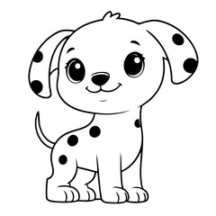 Cute vector illustration Dalmatian for kids colouring worksheet